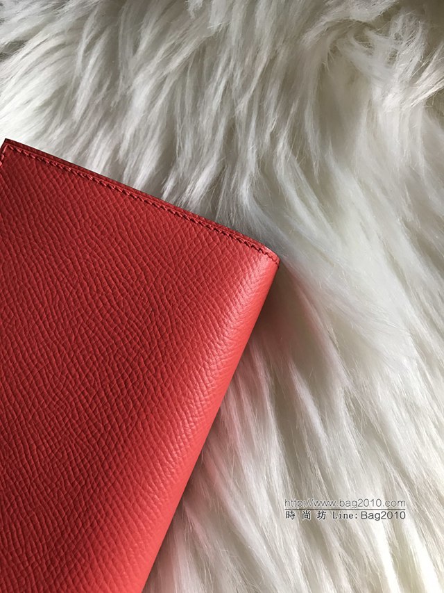 Hermes錢包 愛馬仕bearn長款錢夾 進口epsom皮 齋普爾粉  tdh2188